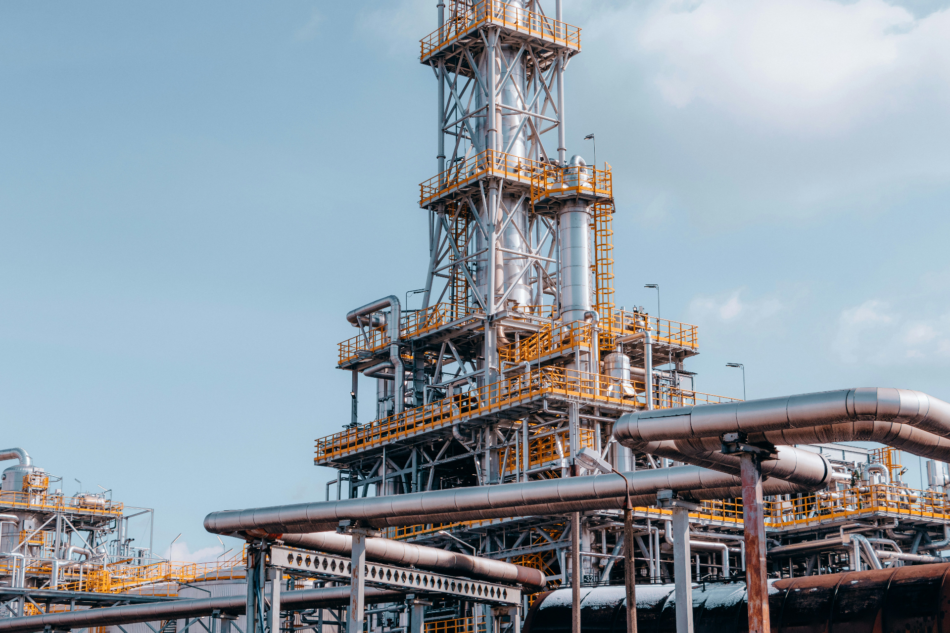 Industrial refinery against blue sky